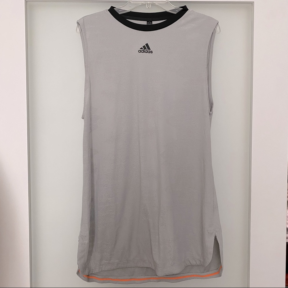 Adidas gray climalite sleeveless workout tank top size small